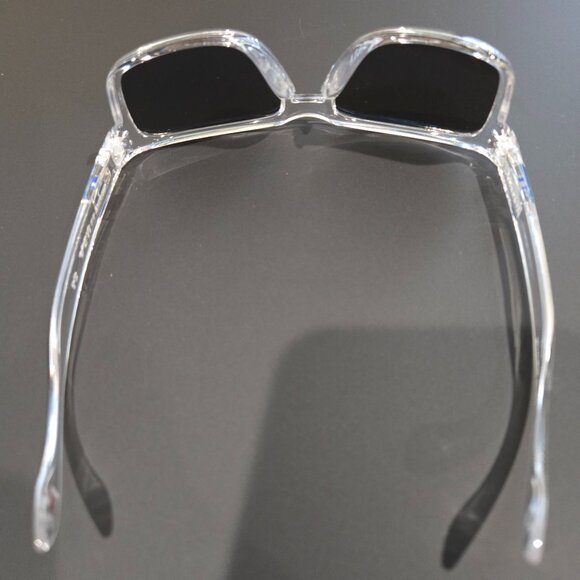 Oakley Holbrook Polarized Square Frame Sunglasses - Clear Frame / Blue Lens - Picture 11 of 14